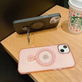 İphone 13 Pro Max Stantlı Buzlu Sert Magsafe Kapak thumbnail 3