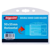 Bigpoint Çift Taraflı Kart Kabı Yatay Şeffaf 90x55mm 10'lu Poşet - 1