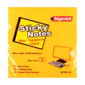 Bigpoint Yapışkanlı Not Kağıdı 75x75mm Neon Turuncu 12'li Paket - 1