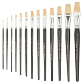 Bigpoint 358F Serisi Beyaz Doğal Kıl Düz Kesik Fırça No: 0 12'li Kutu thumbnail 1