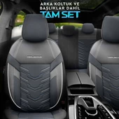 Otom Reflective Design Premium Stitch Tech Oto Koltuk Kılıfı  Siyah-Mavi - 3