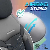 Otom Reflective Design Premium Stitch Tech Oto Koltuk Kılıfı Siyah-Mavi - 6