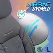 Otom Reflective Design Premium Stitch Tech Oto Koltuk Kılıfı Siyah-Füme - 6