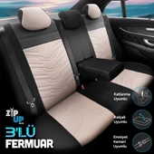 Otom Reflective Design Premium Stitch Tech Oto Koltuk Kılıfı Siyah-Bej - 4