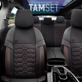 Otom Elegance Design Premium Özel Tasarım Oto Koltuk Kılıfı  Siyah-Kırmızı - 3