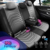 Otom Core Design Premium Deri Ekstra Destekli Oto Koltuk Kılıfı Siyah - 4