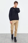 Yazı Nakışlı O Yaka Rahat Form Erkek Sweatshirt - 88020 - 10