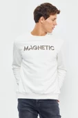 Yazı Nakışlı O Yaka Rahat Form Erkek Sweatshirt - 88020 - 3