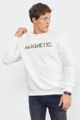 Yazı Nakışlı O Yaka Rahat Form Erkek Sweatshirt - 88020 - 5