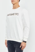 Yazı Nakışlı O Yaka Rahat Form Erkek Sweatshirt - 88020 - 6