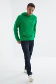 tommy life 88164 Yazı Nakışlı Kanguru Cepli Kapüşonlu Rahat Form Havlu Polar - 10