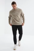 tommy life 88164 Yazı Nakışlı Kanguru Cepli Kapüşonlu Rahat Form Havlu Polar - 6