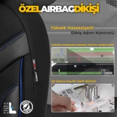 Otom Individual Design Ekstra Destekli Oto Koltuk Kılıfı Siyah-Mavi - 3
