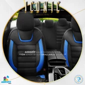 Otom Iconic Design Ekstra Destekli Oto Koltuk Kılıfı Siyah-Mavi - 2