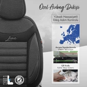 Otom Line Design Ekstra Destekli Oto Koltuk Kılıfı Siyah-Gri - 4