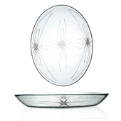 Decocia 1 Adet 33cm Oval Cam Salata Sunum Tabağı Mira Desenli - 2