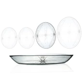 Decocia 1 Adet 29 cm Oval Cam Salata Sunum Tabağı Mira Desenli - 1