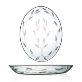 Decocia 2 Adet 25cm Oval Cam Salata Sunum Tabağı Sürgün Desenli - 2