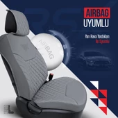 Otom Rsx Diamond Koruyucu Deri Oto Koltuk Minderi Füme - 2