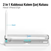 Polham Apple Pencil İçin Kablosuz Şarjlı Kalem Standlı Apple Pencil Saklama Kutusu,Taşınabilir Şarjlı - 2