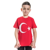 Çocuklar İçin Türk Bayraklı Tişört 2 Yaş 12 Yaş Arası Türk Bayrağı Unisex - 3