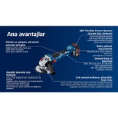 Bosch Professional GWS 18V-10 Taşlama ( 2x5.0Ah L-Boxx 125 mm ) - 06019j4004 - 4