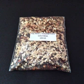 SÜSLEME PULU ORTASI DELİK GLİTTER TAKI VE TEKSTİL DİKİLEBİLİR SÜSLEME PULU 3 MM GOLD 100 GR - 1