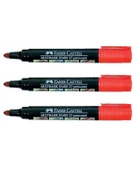 Faber Castell Markör Permanent Jumbo Kırmızı Kalem 3lü - 1