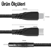 Polham 1 Metre 27W Ultra Hızlı Type-C To İPhone Lightning Şarj ve Data Kablosu, Süper Dayanıklı Kablo - 4