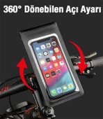 Polham Kamera Bölümlü Su Geçirmez Dikiz Aynasına Takılan Bisiklet, Motosiklet Telefon Tutucu - 5