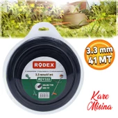 Rodex RDY333 Misina Motorlu Tırpan Kare Misina 3.3 mm 41 Metre Çim Ot Biçme Teli - 1
