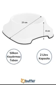 BUFFER® Silikon Kaydırmaz Taban Plastik Kedi ve Köpek Mama ve Su Kabı 2 L - 7