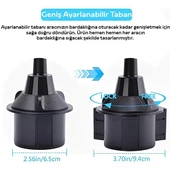 Polham Universal Araç İçi Telefon Tutucu ve Yemek Masası, Bardaklık Yeri Girişli Ayarlanabilir - 4