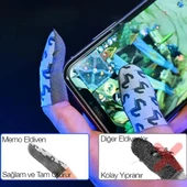 Polham 2 adet Ter ve Su Geçirmez Oyuncu Parmak Eldiveni, 3mm Gümüş Aşınmaz Kumaş Parmak Eldiveni - 3