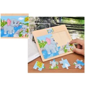 Hayal Sepeti FİL resimli Ahşap Çocuk Puzzle 12 Parça 15x17cm - 2