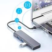 Polham 100W 4in1 Type C To 3x USB 3.0, 1x PD Type C Çoğaltıcı Çevirici Adaptör HUB - 3