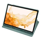 Gpack Samsung Galaxy Tab S7 FE LTE T737 Kılıf Termik Arkası Şeffaf Smart Kapaklı Kalem Bölmeli T1 - 3