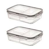 BUFFER® 3 Bölmeli Kilitli Kapaklı 1 Litre Erzak Saklama Kabı LC-510 - 9