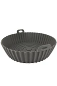Digithome Yanmaz Yapışmaz Silikon Kulplu Airfryer Kalıbı 20 Cm Gri - THN75825 C1-1-18 - 3