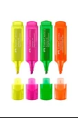 Fosforlu Kalem 4 Lü 1 Paket Textliner Fosforlu Canlı Renkler Kesik Uçlu İşaretleme Kalemi Sarı Turuncu Yeşil Pembe - 2
