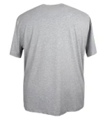 Baskılı Erkek Büyük Beden Bisiklet Yaka Tişört Gri - 3