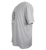 Baskılı Erkek Büyük Beden Bisiklet Yaka Tişört Gri - 2