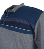 Büyük Beden Erkek Tişört Polo Yaka Pike İndigo Ribanalı - 3