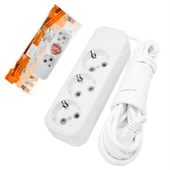 Asel ASL-100 0108 3'Lü Topraklı Grup Priz 5mt - HRD-010863 - 1