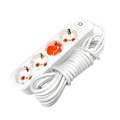 Asel ASL-200 0212 4'Lü Grup Priz Anahtarlı 5mt - HRD-010883 - 1