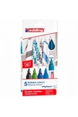Edding Tekstil Markörü 2-3mm 5'li Kutu Soğuk Renkler - 1