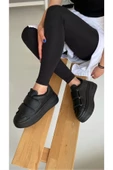 Tomıross Kadın Chloe Siyah Yüksek Tabanlı Cırtlı Sneaker Spor Ayakkabı CHLO-6901 - 2