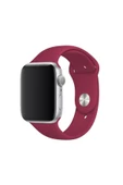 Fuchsia Apple Watch Uyumlu Spor Kordon 42 - 44 mm M/L Ölçülerinde Yumuşak Silikon Rahat Kordon thumbnail 5
