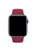 Fuchsia Apple Watch Uyumlu Spor Kordon 42 - 44 mm M/L Ölçülerinde Yumuşak Silikon Rahat Kordon thumbnail 3