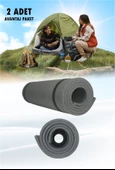 2 Adet Antrasit Renk Kamp ve Yoga Matı 180X60 cm 10mm - 3